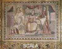 ******** Mosaic depicting justice, education and philosophy, from Chahba. Roman Civilisation, 3rd Century.