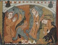Catalan Romanesque art Altar frontal from St. Margaret de Vilaseca - d. (the saint with the dragon), 12th cent.