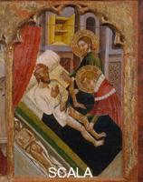 Master of Ribio (14th cent.) Retable, predella: Saints Cosmas and Damian cut off the leg