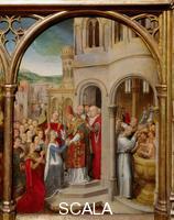Memling, Hans (1425/40-1494) Shrine of Saint Ursula: Arrival of the Saint in Rome