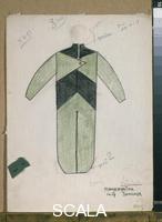 Rodchenko, Alexander (1891-1956) Costume sketch for male character in Mayakovsky's 'The Bedbug,' 1920s