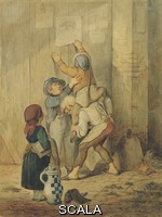 Danhauser, Josef (1805-1845) Der grosse Elephant(Kinder vor einer Plakatwand), 19th century