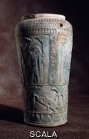 ******** Glazed earthenware vase of Egyptian origin (720-712 BC), from the Tomb of Bocchoris in Tarquinia.