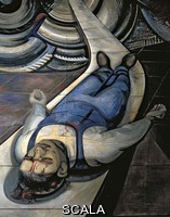 Siqueiros, David Alfaro (1896-1974) For the Complete Safety of All Mexicans at Work, detail of Injured Worker