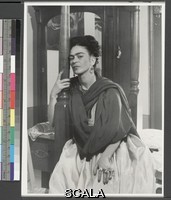Alvarez Bravo, Lola (1907-1993) Frida Kahlo. ca. 1945. [hand on bedpost, leaning forward with her forehead against the post]. Gelatin silver print. Overall, Primary Support: 9 15/16 x 7 1/4 in. (25.3 x 18.4 cm) Image: 9 7/16 x 6 3/4 in. (23.9 x 17.1 cm). Lola Alvarez Bravo Archive. Inv. N.: 95.29.1