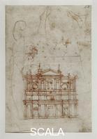 Michelangelo (Buonarroti, Michelangelo 1475-1564) Drawing for the façade of San Lorenzo no. 43 A