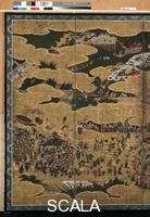 Naizen, Kano (1570-1616) Houkoku Festival Picture Folding Screen (detail), 1606