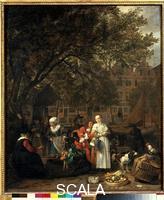 Metsu, Gabriel (1629-1667) Vegetable Market in Amsterdam